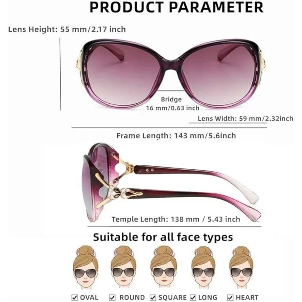 Fashion Designer Women's Oversized Red Gradient Lens Butterfly Luxury Shades New